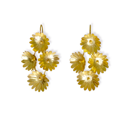 Four-Flower Earrings - Solid Gold